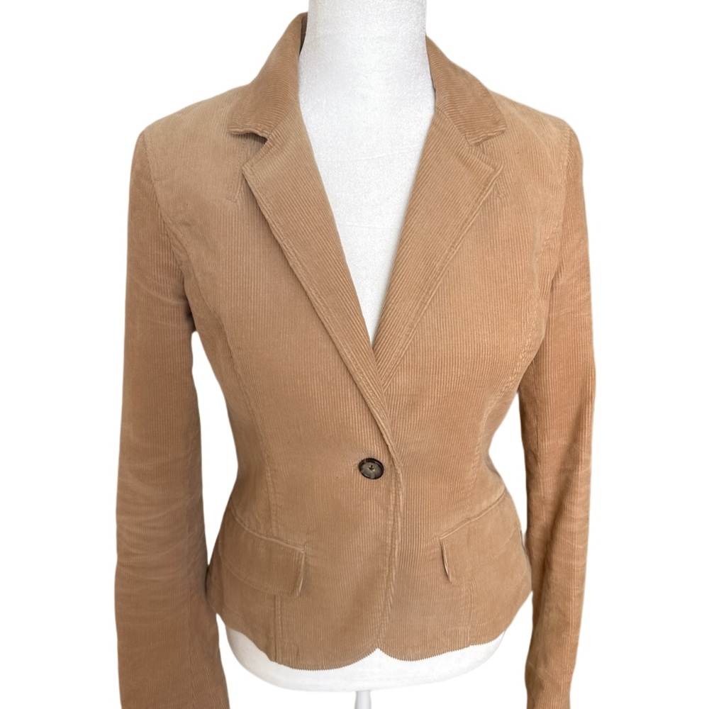 Banana Republic Tan Corduroy One-Button Blazer